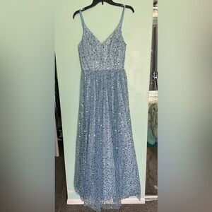 Sparkling Blue Sequin Gown